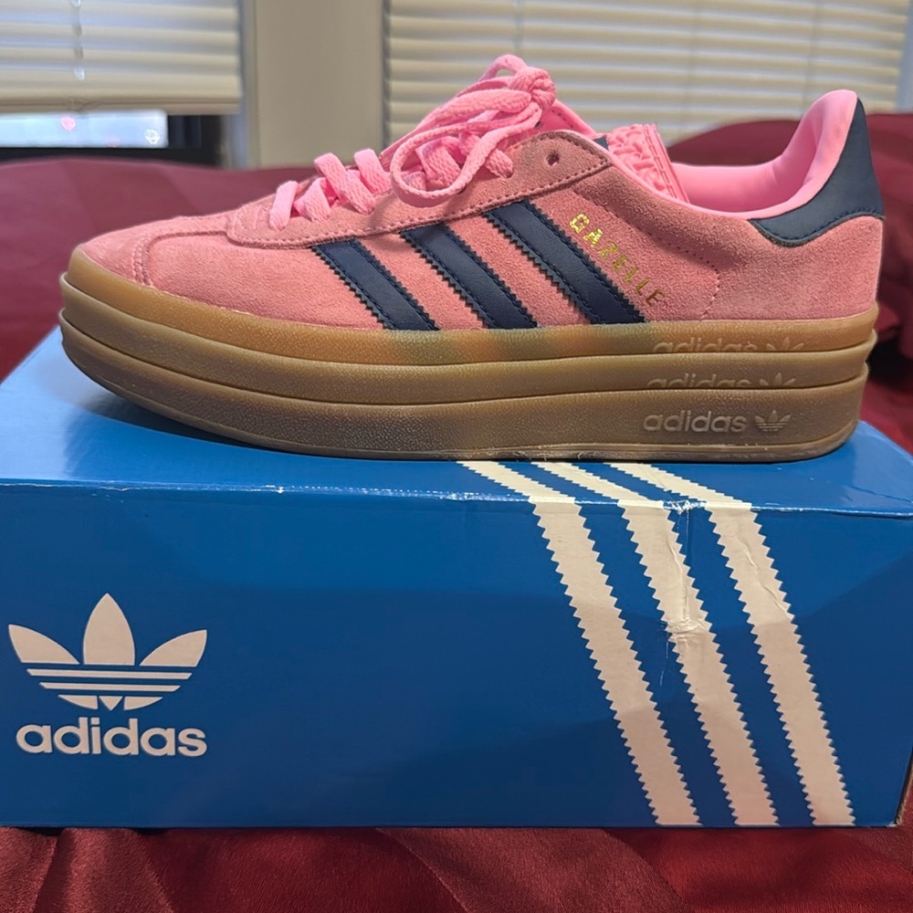 adidas Pink and Navy Campus Platform Sneakers